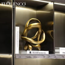 Load image into Gallery viewer, Luxury Golden Abstract Resin Sculpture – Modern Tabletop Home Décor Accent