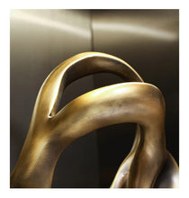Load image into Gallery viewer, Luxury Golden Abstract Resin Sculpture – Modern Tabletop Home Décor Accent