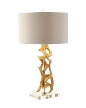 Load image into Gallery viewer, Modern twine acrylic golden lamp