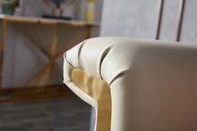 Load image into Gallery viewer, Modern Cream Faux Leather Sofa