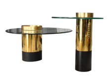 Load image into Gallery viewer, Stainless steel glass golden coffee table set