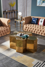 Load image into Gallery viewer, Designer peach 3 sofa set button tufted sofa