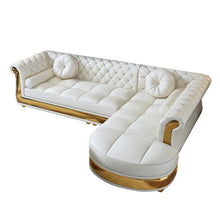 Load image into Gallery viewer, Modern L-Shape White Sectional Sofa Loveseat With Chaise