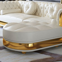 Load image into Gallery viewer, Modern L-Shape White Sectional Sofa Loveseat With Chaise