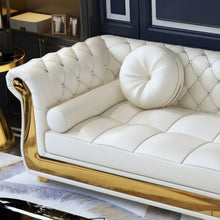 Load image into Gallery viewer, Modern L-Shape White Sectional Sofa Loveseat With Chaise