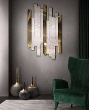 Load image into Gallery viewer, Custom slicing Italian Exclusive Designer 24 Carat Gold Plated Mirror