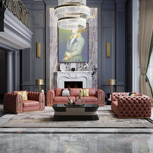 Load image into Gallery viewer, Luxury Designer Italian Button, Upholstered Sofa