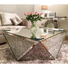 Load image into Gallery viewer, Classic diamond mirrored coffe table