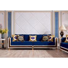 Load image into Gallery viewer, Classic Royal Blue Velvet Upholstered Sofa