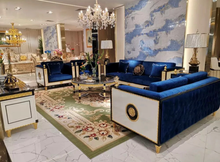 Load image into Gallery viewer, Classic Royal Blue Velvet Upholstered Sofa