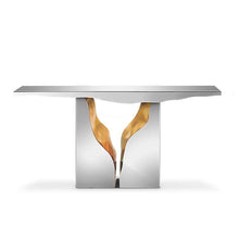 Load image into Gallery viewer, Modern crack effect designer stainless metal console table