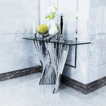 Load image into Gallery viewer, Exclusive rectangular glass top Designer Contemporary Console Table