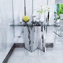 Load image into Gallery viewer, Exclusive rectangular glass top Designer Contemporary Console Table