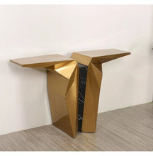 Load image into Gallery viewer, Brass Art Deco statement console table