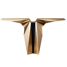 Load image into Gallery viewer, Brass Art Deco statement console table