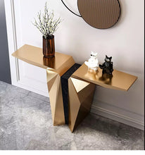 Load image into Gallery viewer, Brass Art Deco statement console table