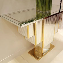 Load image into Gallery viewer, Modern Designer Gold Mirrored Console Table