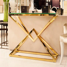 Load image into Gallery viewer, Contemporary Silver Glass Console Table