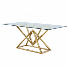 Load image into Gallery viewer, Contemporary Silver Glass Console Table