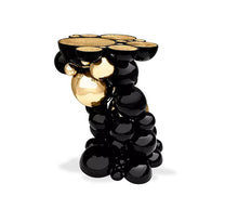 Load image into Gallery viewer, High end handcrafted Spherical designer black/Gold lacquer console table