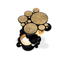 Load image into Gallery viewer, High end handcrafted Spherical designer black/Gold lacquer console table