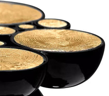 Load image into Gallery viewer, High end handcrafted Spherical designer black/Gold lacquer console table