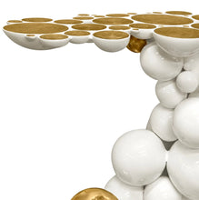 Load image into Gallery viewer, High end handcrafted Spherical designer white/Gold lacquer console table