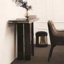 Load image into Gallery viewer, Luxury black/gold contemporary marble console table
