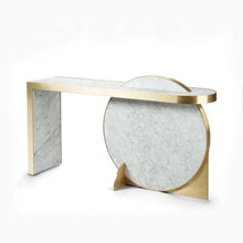 Load image into Gallery viewer, Exclusive Designer Art Deco Inspired marble brass Console Table