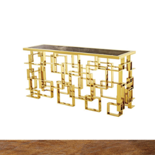 Load image into Gallery viewer, Marble top Geometric console table