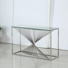 Load image into Gallery viewer, Glamoureax Collection Contemporary Glossy Silver Console Table