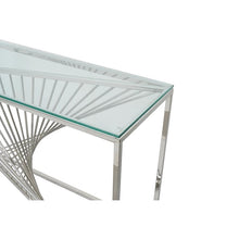 Load image into Gallery viewer, Glamoureax Collection Contemporary Glossy Silver Console Table
