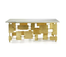 Load image into Gallery viewer, High end Contemporary Brushed Gold Console Table