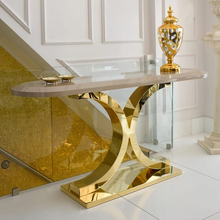 Load image into Gallery viewer, The 24 Carat Gold Plated Lacquered Designer Console Table