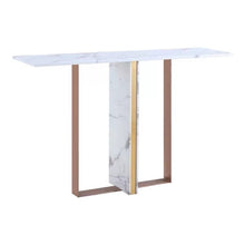Load image into Gallery viewer, Luxury white /gold contemporary console table