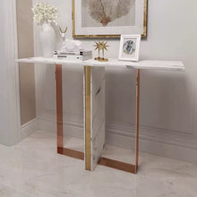 Load image into Gallery viewer, Luxury white /gold contemporary console table