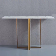 Load image into Gallery viewer, Luxury white /gold contemporary console table