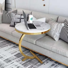 Load image into Gallery viewer, Gold C Shaped High end Marble Top end Table