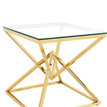 Load image into Gallery viewer, Contemporary Gold Glass EndTable