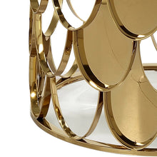 Load image into Gallery viewer, Round Hollowed stainless Glasstop end table