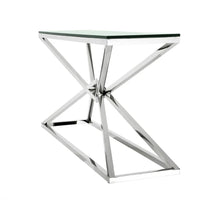 Load image into Gallery viewer, Contemporary Silver Glass EndTable