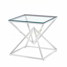 Load image into Gallery viewer, Contemporary Silver Glass EndTable