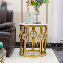 Load image into Gallery viewer, Steel Framed Oval Marble Top Coffee Table