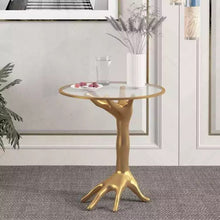Load image into Gallery viewer, Contemporary Gold Hand abstract Side Table