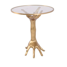 Load image into Gallery viewer, Contemporary Gold Hand abstract Side Table