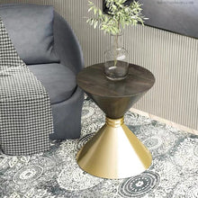 Load image into Gallery viewer, Hourglass two toned Marble Side Table