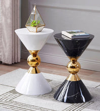 Load image into Gallery viewer, Hourglass black Marble Side Table