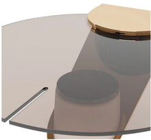 Load image into Gallery viewer, Contemporary Leather/Glass Top End Table