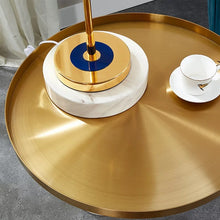 Load image into Gallery viewer, Stainless Steel Glass Marble Base End Table