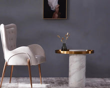 Load image into Gallery viewer, Stainless Steel Glass Marble Base End Table